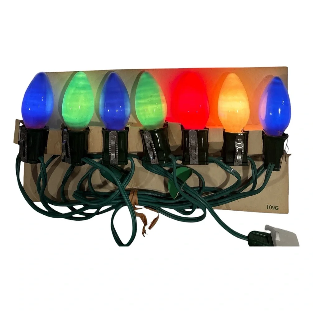 Vintage Vornado C9 Christmas Lights 7 Lite Set Outdoor MCM Original Box Tested